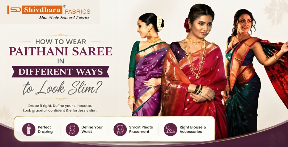 How to Wear Paithani Saree in Different Ways to Look Slim?